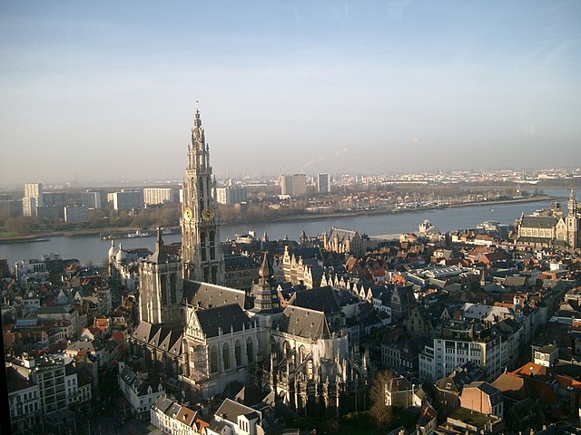 The Schildt river runs through the city Antwerp