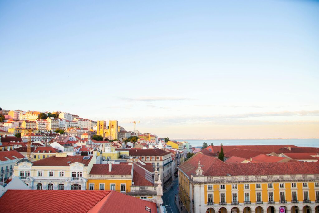 Lisbon's skyline is decorated with colorful buildings