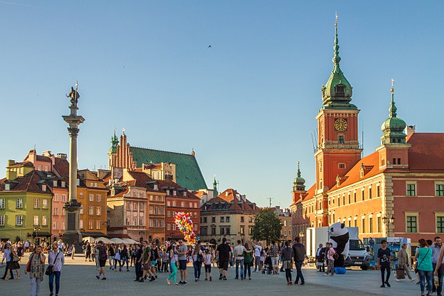 The castle square in Warsaw Poland